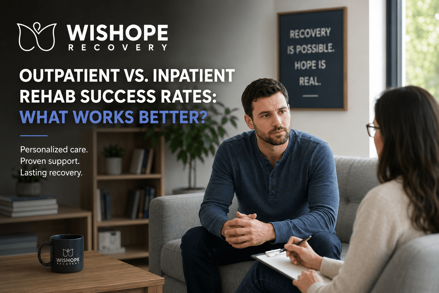 Outpatient vs inpatient rehab success rates comparison for addiction recovery at WisHope Recovery