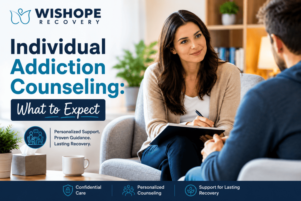 Individual addiction counseling session at WisHope Recovery